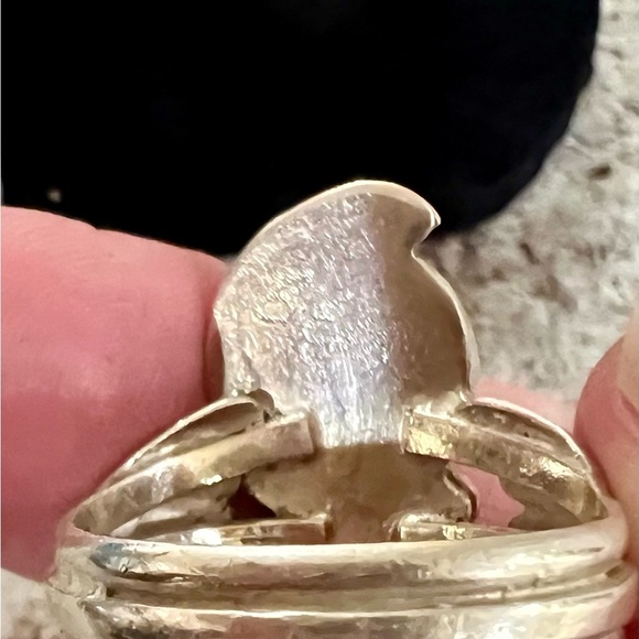 Native Navajo Sterling Silver and Turquoise Snake Ring - Picture 5 of 9